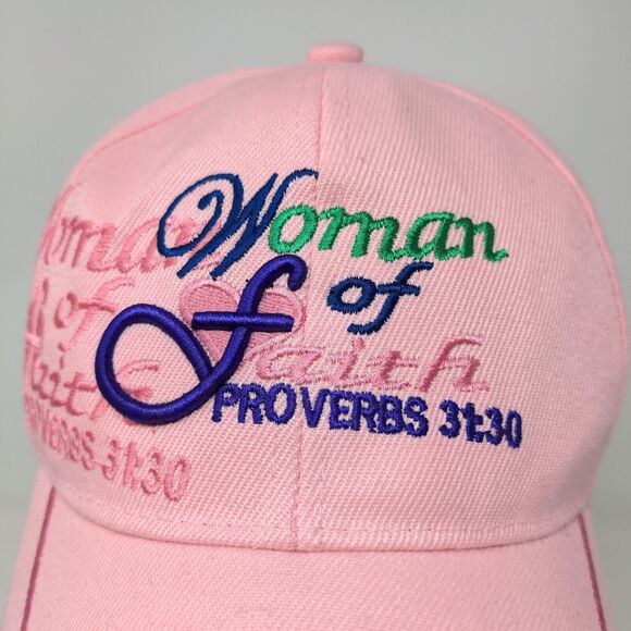 Christian Women’s Hat Proverbs 31 Women Of Faith Jesus Cap Pink Adjustable - Picture 4 of 12